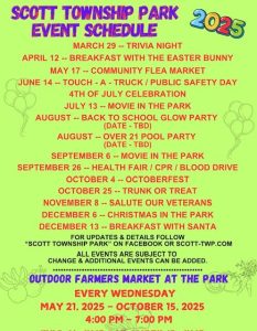 2025 Scott Park Events Schedule